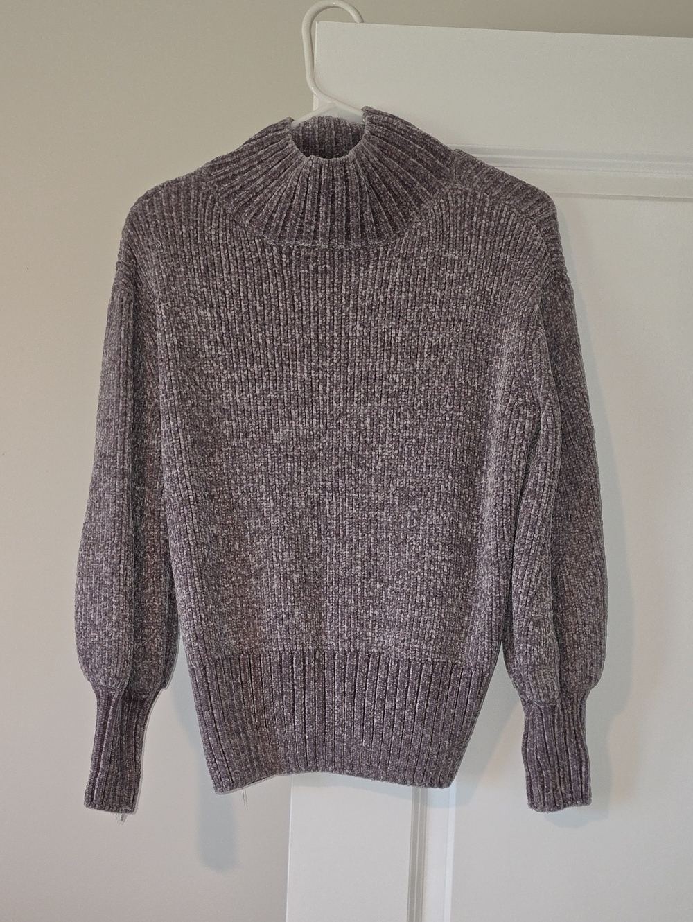 Cynthia Rowley Heathered Mauve Mock Neck Sweater